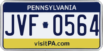 PA license plate JVF0564