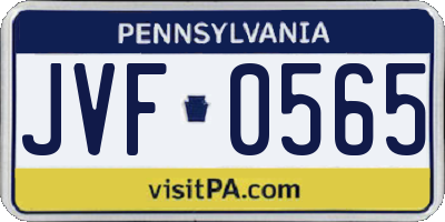 PA license plate JVF0565