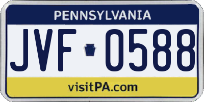 PA license plate JVF0588