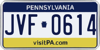 PA license plate JVF0614