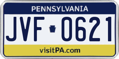 PA license plate JVF0621