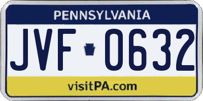 PA license plate JVF0632