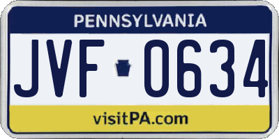 PA license plate JVF0634