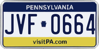 PA license plate JVF0664