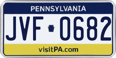PA license plate JVF0682