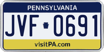 PA license plate JVF0691