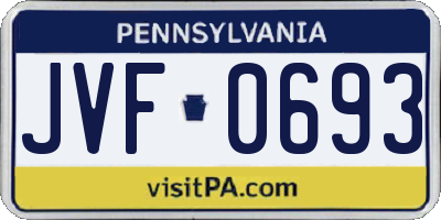 PA license plate JVF0693