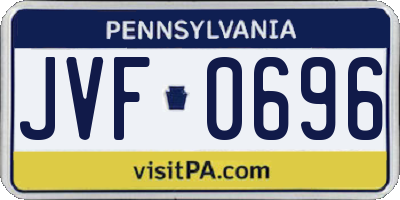 PA license plate JVF0696