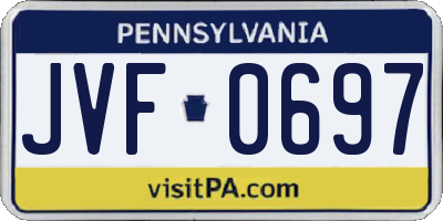 PA license plate JVF0697