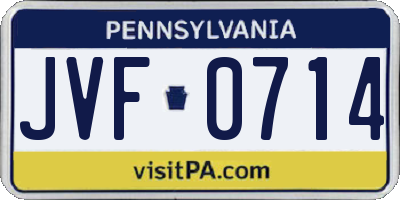 PA license plate JVF0714