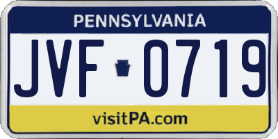 PA license plate JVF0719
