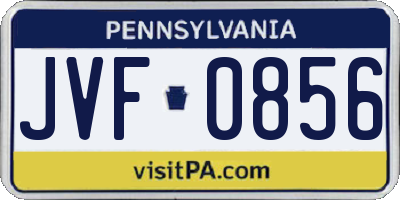 PA license plate JVF0856