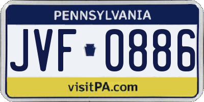 PA license plate JVF0886