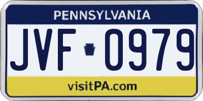 PA license plate JVF0979
