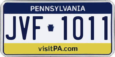 PA license plate JVF1011