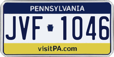 PA license plate JVF1046