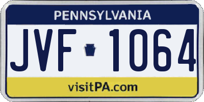 PA license plate JVF1064
