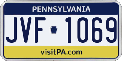 PA license plate JVF1069