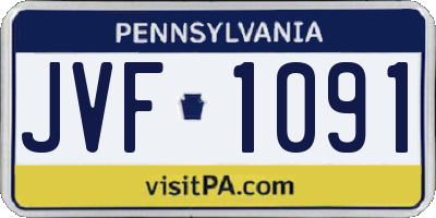 PA license plate JVF1091