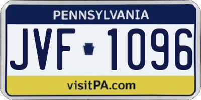 PA license plate JVF1096