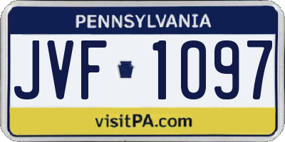 PA license plate JVF1097
