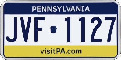 PA license plate JVF1127