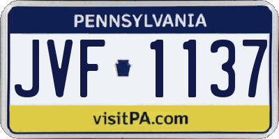 PA license plate JVF1137