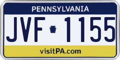 PA license plate JVF1155