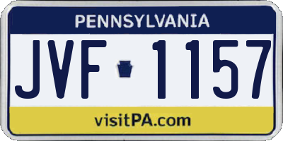 PA license plate JVF1157