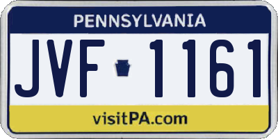 PA license plate JVF1161