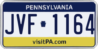 PA license plate JVF1164