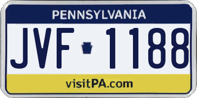 PA license plate JVF1188