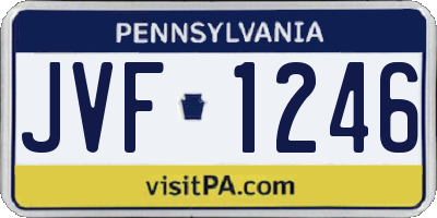 PA license plate JVF1246