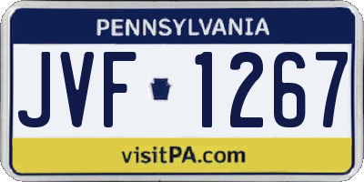 PA license plate JVF1267