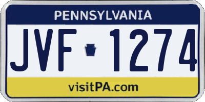 PA license plate JVF1274