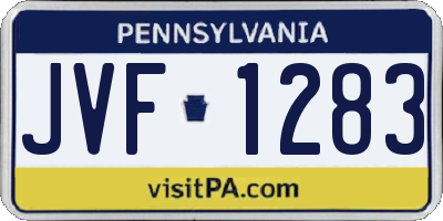 PA license plate JVF1283