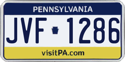 PA license plate JVF1286
