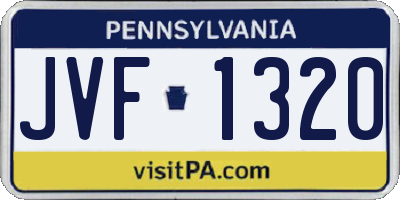 PA license plate JVF1320