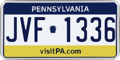 PA license plate JVF1336