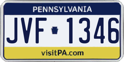 PA license plate JVF1346