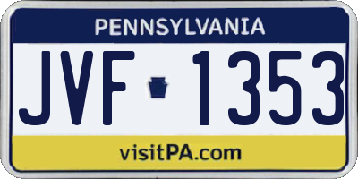 PA license plate JVF1353