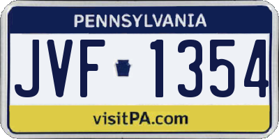 PA license plate JVF1354