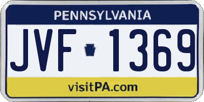 PA license plate JVF1369