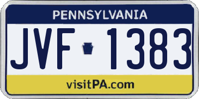 PA license plate JVF1383