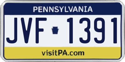 PA license plate JVF1391