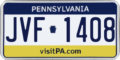 PA license plate JVF1408