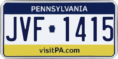 PA license plate JVF1415