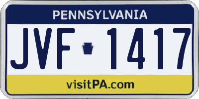 PA license plate JVF1417
