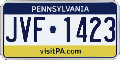 PA license plate JVF1423