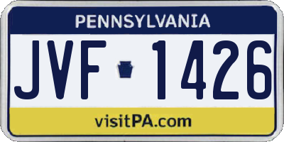 PA license plate JVF1426